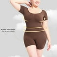 thumbnail image 2 of Eternatastic Women's Shapewear Bodysuit Tummy Control Body Shaper Round Neck Tank Tops Short Sleeve Butt Lifter, 2 of 7