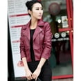 thumbnail image 4 of Fashion Newest Women Leather Motorcycle Zipper Collar Punk Coat Biker Jacket Outwear, 4 of 6