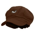 thumbnail image 2 of Cute Narwhal Embroidered Cotton Elastic Newsboy Cap - Brown OSFM, 2 of 5