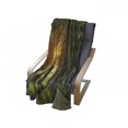 thumbnail image 4 of Nature Soft Flannel Fleece Blanket, Fresh Idyllic Morning Scenery Woods with Rising Sun Peaceful Countryside, Cozy Plush for Indoor and Outdoor Use, 70" x 90", Green Marigold Beige, by Ambesonne, 4 of 6