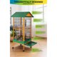 thumbnail image 4 of Yeshouse Jaula para pájaros de 64" con centro de juegos, ruedas bloqueables, aro giratorio y bandeja extraíble, gimnasio con perchas y escaleras para loros, guacamayos y periquitos, 4 of 8