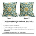 thumbnail image 6 of Teal Yellow Boho Pillow Covers 20 X Inch Bohemian Ethnic Carpet Style Vintage Flower Print Decorative Throw Pillows Outdoor Linen Square Cushion Case Farmhouse Decor Set of 2, 6 of 6