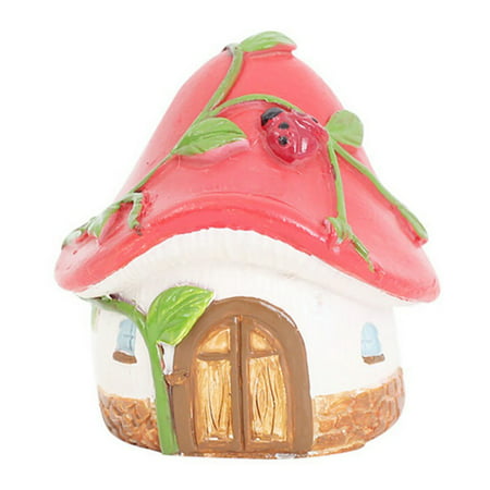 Resin Fairy House Shaped Micro Landscape Home Gardening Fence Landscape Decor