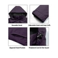 thumbnail image 2 of Little Donkey Andy Women's Waterproof Rain Jacket Outdoor Trench Raincoat with Hood Lightweight rain Shell for Hiking, Travel Dark Purple XL, 2 of 7