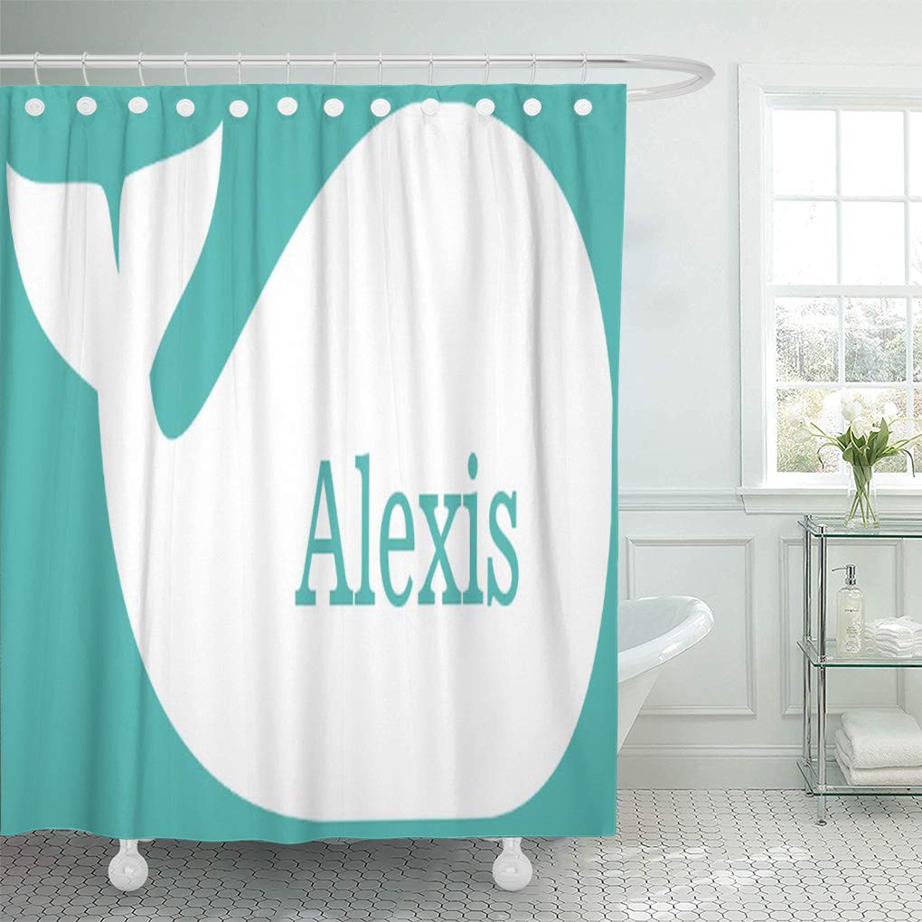 Yusdecor Colorful Name Aqua Whimsical Whale Children Monogram Pattern Boys Bathroom Decor Bath Shower Curtain 60x72 Inch Walmart Canada