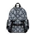thumbnail image 3 of Blue White Floral Pattern Backpack for School,Cute School Bag,Schoolbag with Adjustable Shoulder Straps & Padded Back,15.25"x11.5"x5.25", 3 of 5