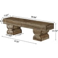 thumbnail image 2 of Tribesigns 59-Inch Entryway Bench, Solid Wood Shoe Bench, Farmhouse End of Bed Stool for Entryway, Living Room, Antique Gray Brown, 2 of 7
