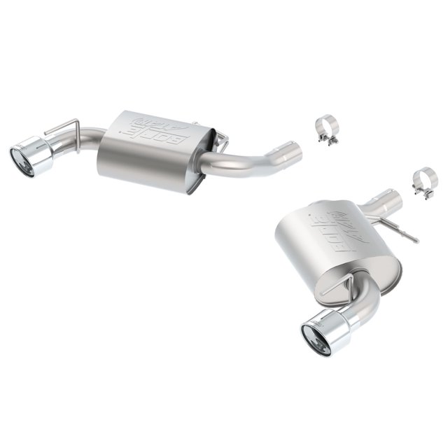 Borla Exhaust System Kit 11923 ATAK Series Axle Back System; T-304 Stainless Steel; With Mufflers; 2-3/4 Inch Pipe Diameter; Dual Exhaust With Dual Exit; Split Rear Exit