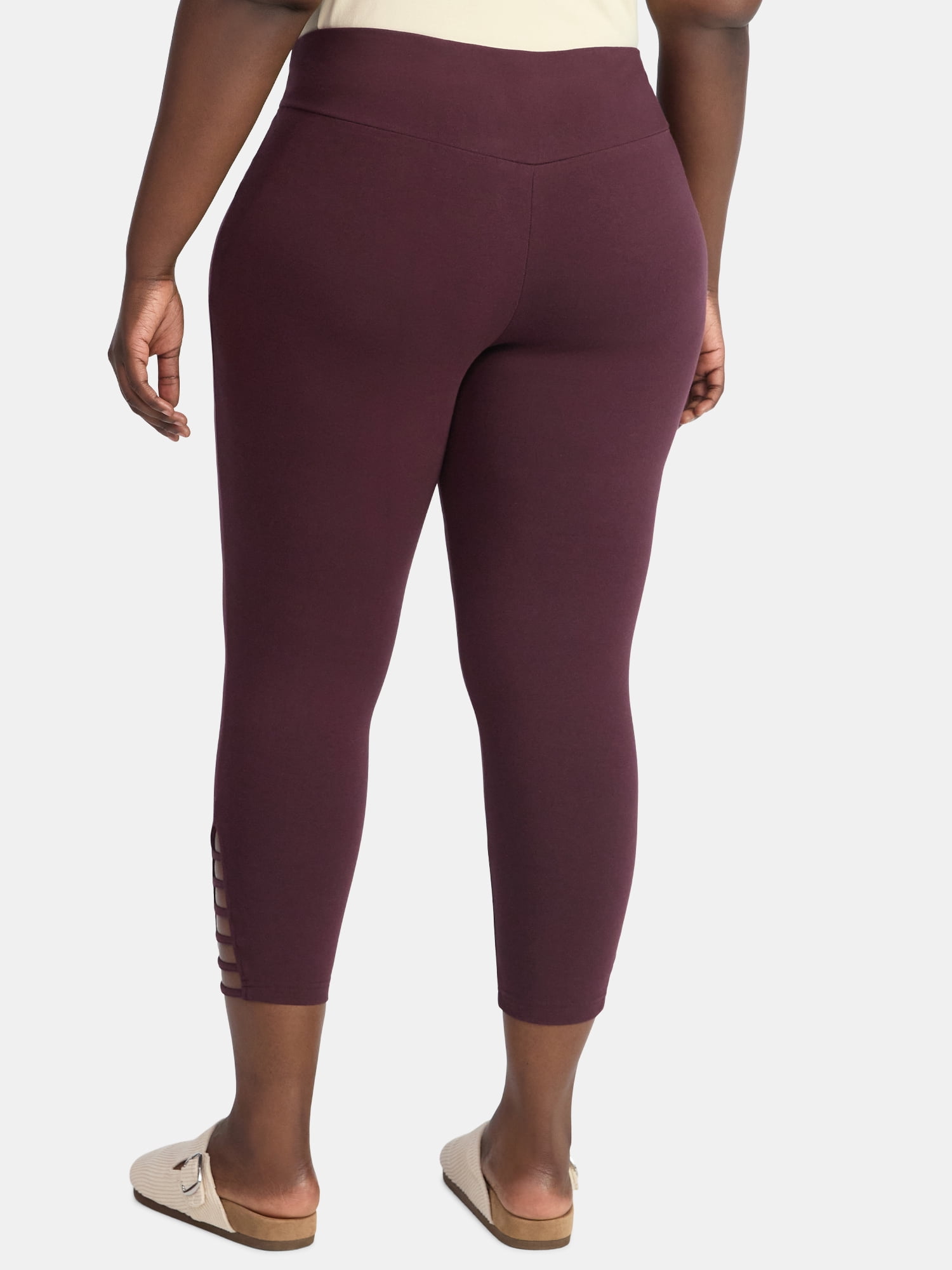 Terra & Sky Women's Plus Size Capri Ladder Leggings, 22" Inseam, Sizes 0X-5X