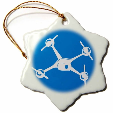 3dRose Big Blue Drone, Small Unmanned Aerial Vehicle, Snowflake Ornament, Porcelain, 3-inch 3dRose Big Blue Drone, Small Unmanned Aerial Vehicle, Snowflake Ornament, Porcelain, 3-inch