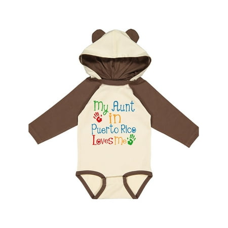 

Inktastic My Aunt in Puerto Rico Loves Me Gift Baby Boy or Baby Girl Long Sleeve Bodysuit