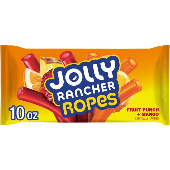 JOLLY RANCHER Ropes Fruit Punch and Mango Flavored Candy Bag, 10 oz