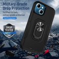 thumbnail image 2 of Funda de nuevo diseño para iPhone 13 con anillo giratorio de 360 grados, a prueba de golpes, de doble capa, compatible con TPU y PC, color negro, 2 of 5