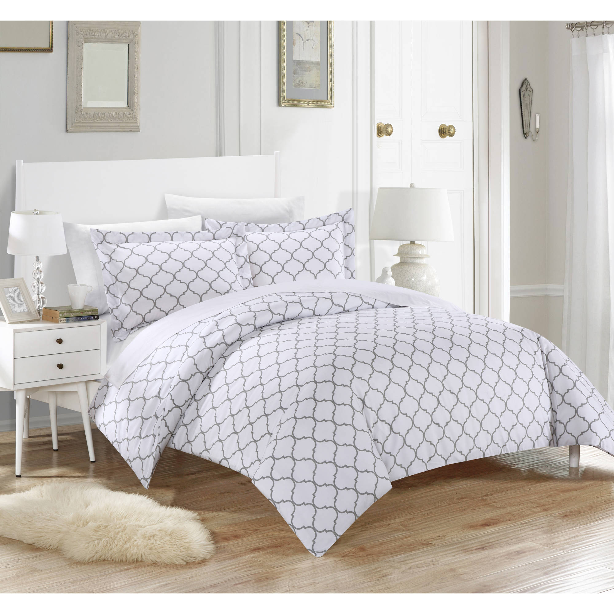 Chic Home Finlay 2-Piece Reversible Geometric Duvet Cover Set, Twin, Grey - image 2 of 2