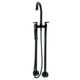 thumbnail image 3 of Saturn Double Clawfoot Tub Filler Faucet with Standard Handle - Matte Black, 3 of 10