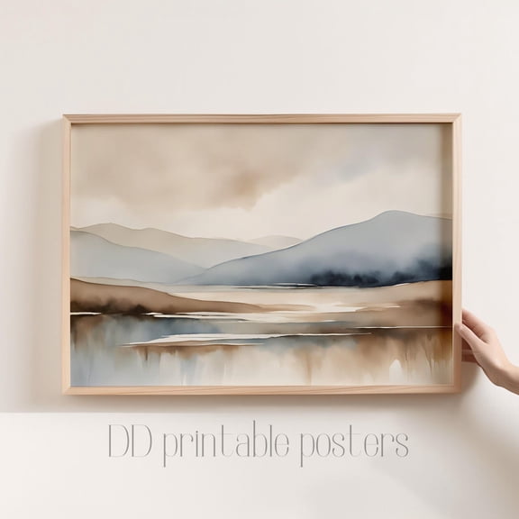 Minimalist Mountains Print, Neutral Landscape Wall Art Home Decor UNFRAMED Poster, Wall Art for Decor, Present, 8x12