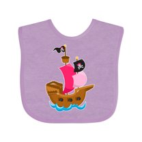 Inktastic Pirate Ship Girls Baby Bib