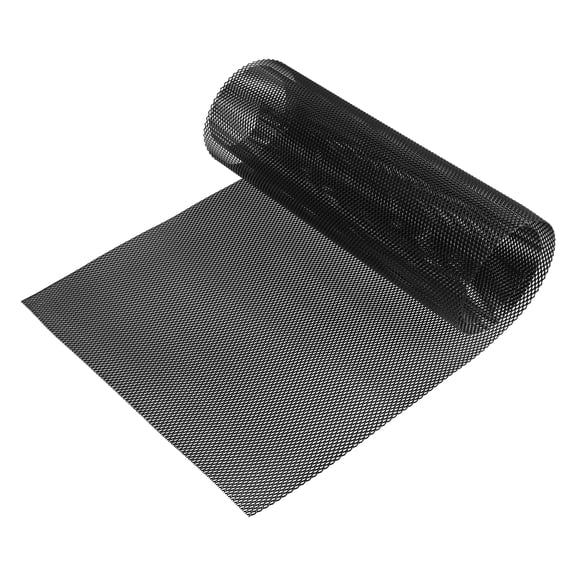 Malla para parrilla de automóvil Unique Bargains 40x13 pulgadas Agujero rómbico Aleación de aluminio negro