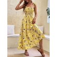 thumbnail image 3 of XINQIHANG Womens Mini Dress Summer Casual Puffy Sleeve Off Shoulder Elastic Waist Aline Flowy Ruffle Dresses, 3 of 7