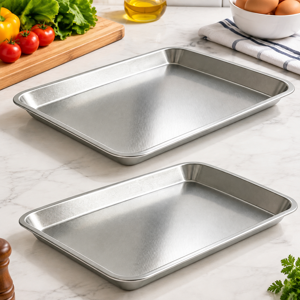 Stainless Steel 304 Small Baking Sheet Pans 10.6x8.3” Tray 2Pack