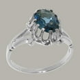 thumbnail image 2 of LBG British Made 925 Sterling Silver Natural London Blue Topaz Womens Statement Ring - 33 size options - Size 5, 2 of 6
