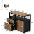 thumbnail image 2 of Tribesigns Modern File Cabinet with Drawers and Storage Shelves, Lockable Cabinet & Rolling Caster (Brown & Black), 2 of 5