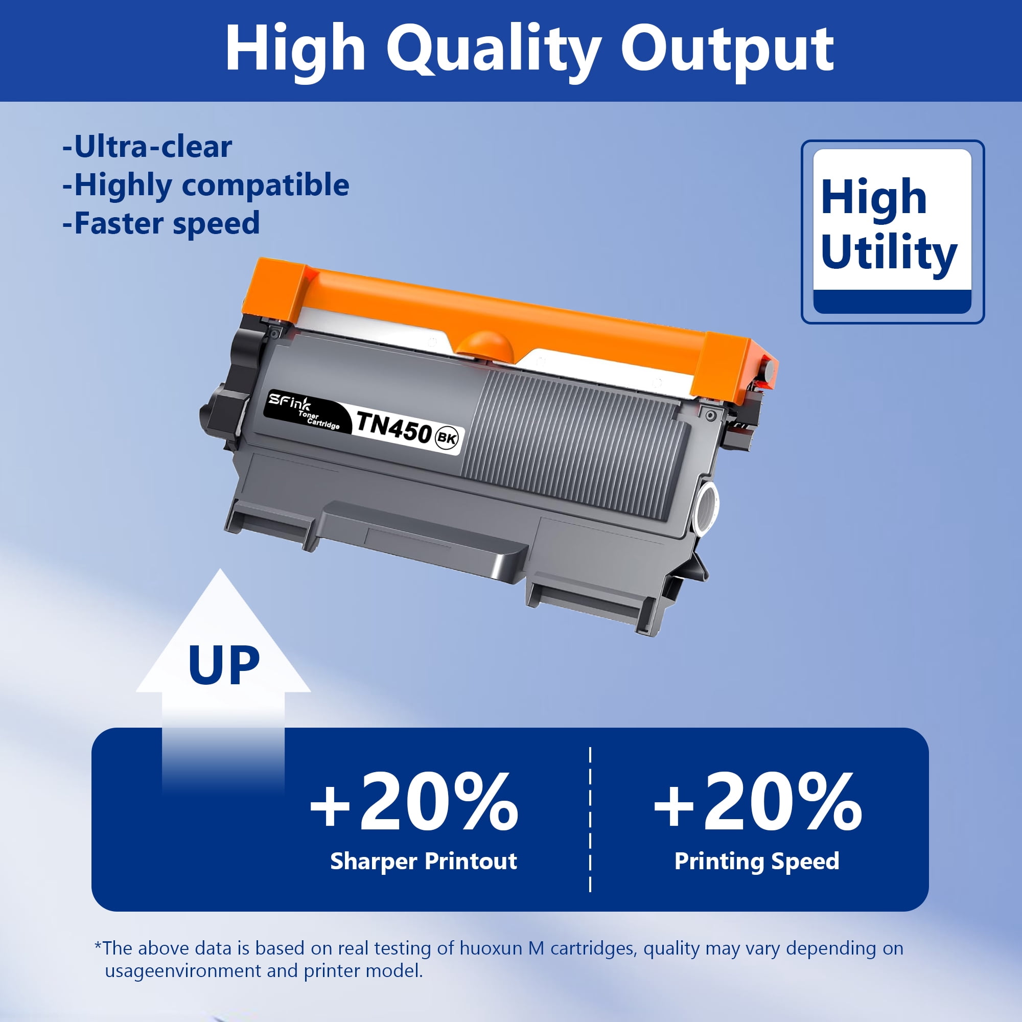 TN450 TN420 Toner Cartridge 2-Pack Black Compatible for Brother TN 450 TN-450 TN 420 TN-420 for HL-2270DW DCP-7060D MFC-7860DW Printer Ink High Yield