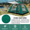 thumbnail image 5 of SHANNA Instant Camping Tent Portable Large Pop Up Tent 3-4 Person Dome Family Hexagon Tents Pop up Sun Shade Tent for Outdoor Camping Hiking, Dark Geen Tent + Red Hammock, 5 of 11