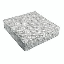 Sorra Home Grey and White Geometric Indoor/Outdoor Deep Seating Cushion, Corded