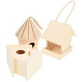 thumbnail image 3 of Unfinished Wood Hanging Birdhouse DIY Craft (Wood Color), 3 of 7