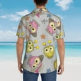 thumbnail image 4 of Fuzoiu Cartoon Owls Print Hawaiian Shirt for Men, Summer Beach Casual Short Sleeve Button Down Shirts, Men’s Beach Summer Shirts with Pocket,3X-Large, 4 of 7