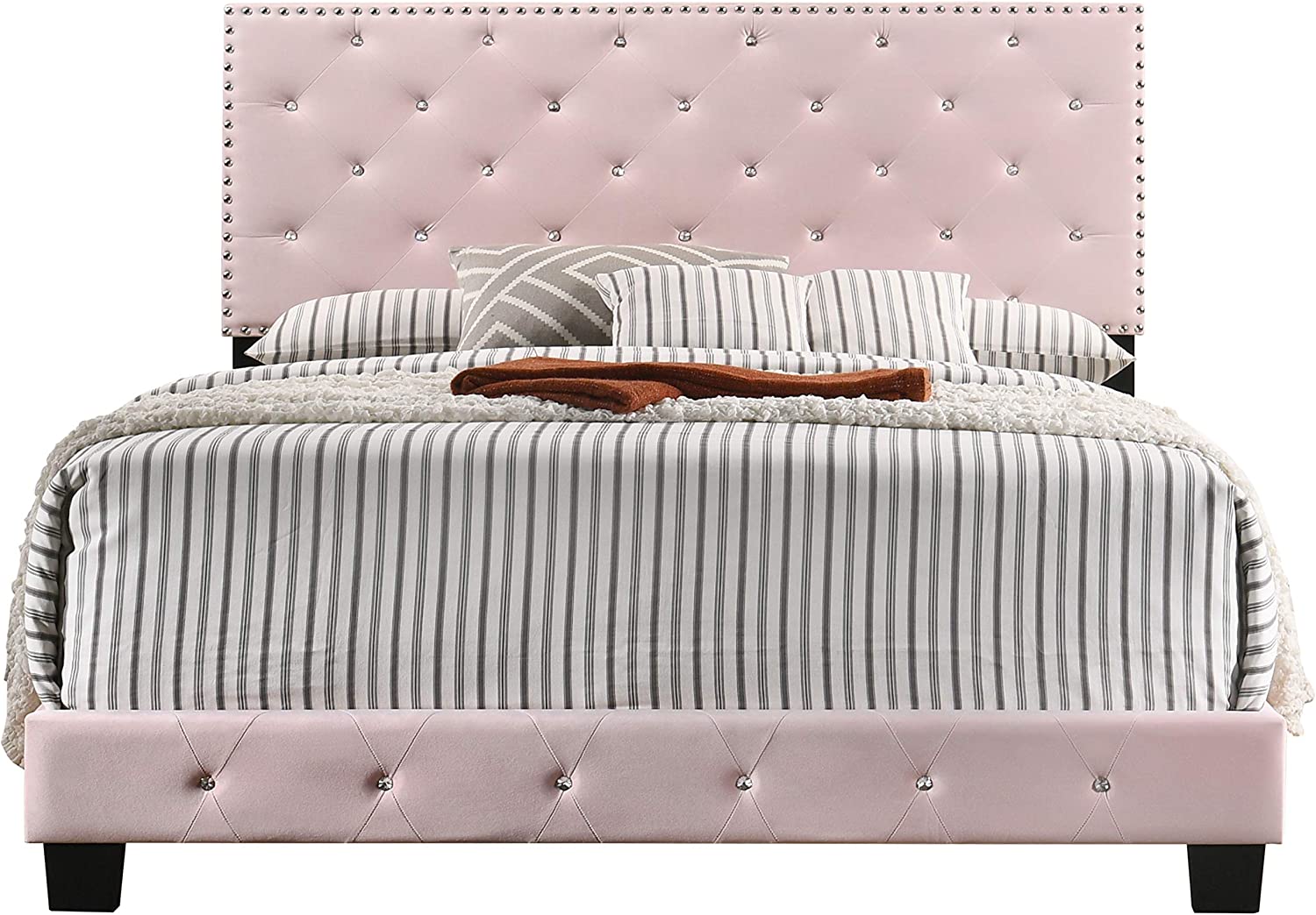 Glory Furniture Suffolk Queen Bed in Pink Color