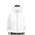 thumbnail image 3 of TTUHYWXI Balaclava Jacket Zip Up Fashion Double Layer Hoodie Hip Hop Outerwear Jacket Y2K Clothing for Men and Women (White, XXL), 3 of 3
