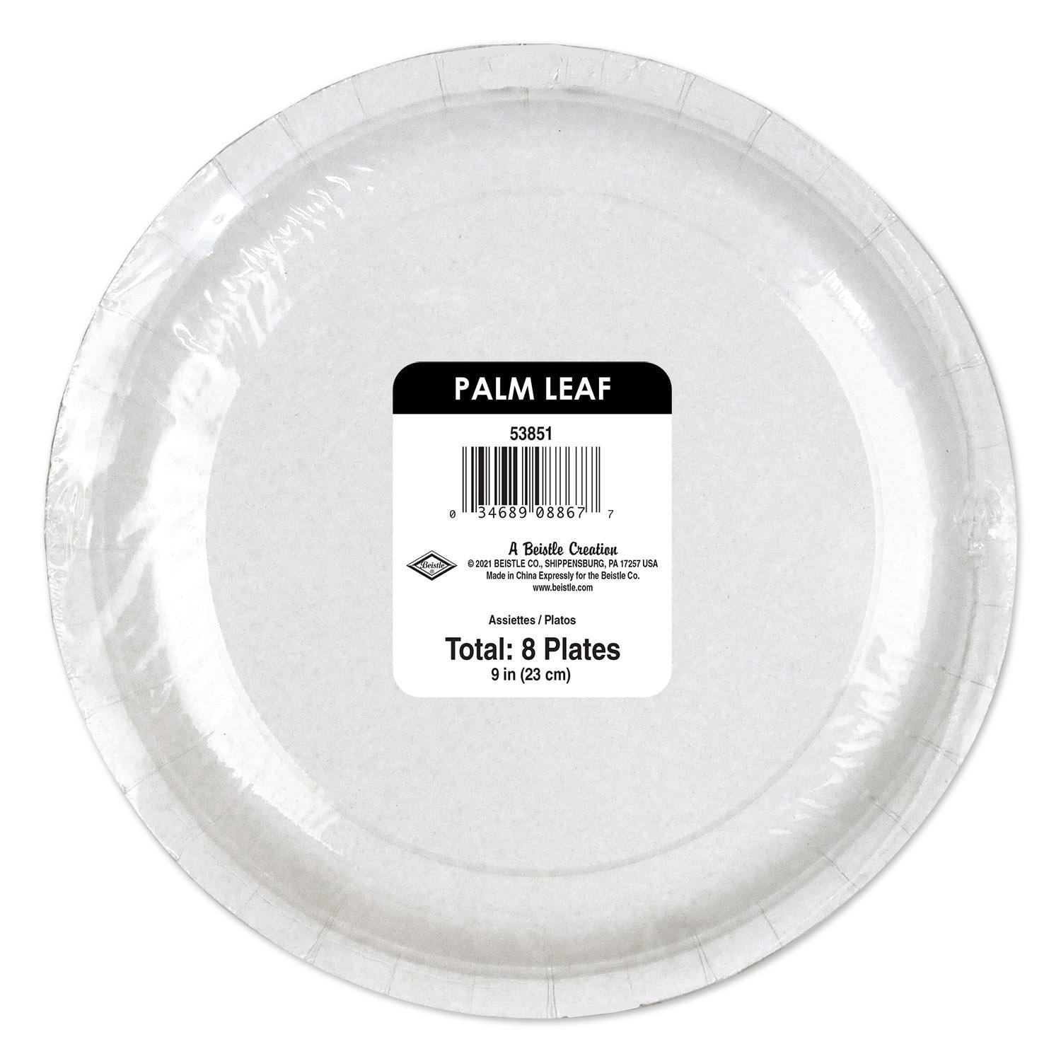 96 Pack Bulk Luau Party Palm Leaf Paper Plates 9 inch