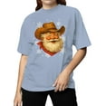 thumbnail image 2 of Cowboy Santa Festive Snowflakes Women's T-shirt, 2 of 3