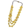 thumbnail image 1 of Cadena de suéter de moda para mujer Hugo Madera y cáscara de varias capas largas Amarillo, 1 of 10