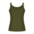 thumbnail image 4 of HongQid Women's Scoop Neck Spaghetti Strap Tank Top Ribbed Sleeveless Slim Fit Camisole Summer Casual Outfits, 4 of 7