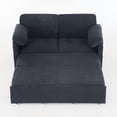 thumbnail image 6 of Queen Sleeper Sofa, 3-in-1 Convertible Pull Out Sofa Bed with Storage Pocket, Thick Padded Chenille Loveseat with Silent Casters for Small Space, Apartment, Living Room,Black, 6 of 9
