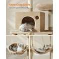 thumbnail image 2 of 81.1"H Cat Tree Cat Tower for Indoor Cats, Plush Multi-Level Cat Condo with Scratching Posts, Perches, Caves, Hammock, Camel Brown, 2 of 6