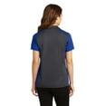 thumbnail image 2 of Sport-Tek LST652 Ladies Colorblock Micropique Sport-Wick Polo, Iron Grey/ True Royal, L, 2 of 2