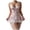 Pink, variant on Sexy Garter Belt Mesh Lace Babydoll Lingerie Dress Set with Thong