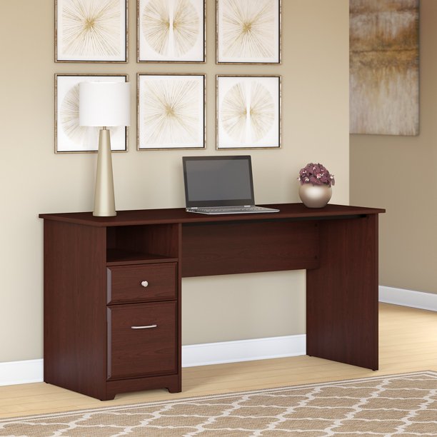 Bush Furniture Cabot 60W Computer Desk with Drawers in Harvest Cherry