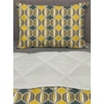 thumbnail image 3 of Geometric Comforter & Sham Bedding Set, Ornate Curved Stripes in Circles Contemporary Abstract and Retro Style, 3 pcs Duvet Set Microfiber Filling Quilt, 5 Sizes, Grey Yellow White, by Ambesonne, 3 of 4