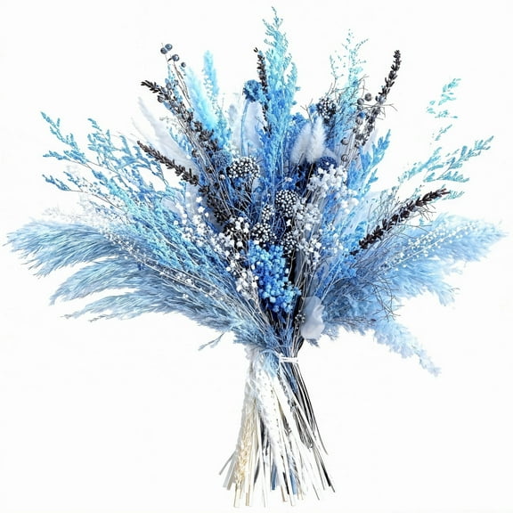 55PCS Dried Flowers Bouquet for Decoration, Dried Pampas Grass Decor, Dried Reed Flowers for Boho Home Living Room Wedding Floral Arrangements Table Decor