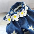 thumbnail image 3 of Vestido de margaritas, ropa para perros, ropa para mascotas, trajes para pequeños Yorkies con estampado de algodón para primavera y verano, color azul, 3 of 4