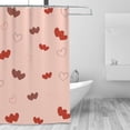 thumbnail image 3 of DouZhe Pink Hearts Romantic Love Pattern Shower Curtain, Waterproof Bath Curtains for Bathroom Decorations, 72 x 72 inches, 3 of 7