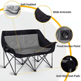 thumbnail image 6 of 2-Person Oversized Folding Camping Chair – Heavy-Duty Double Seat, 650 lbs Capacity, Black & Grey, with Cup Holders and Storage Pockets, 6 of 7