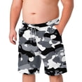 thumbnail image 3 of Fabrcox XXXL-8XL Camo Cargo Shorts for Men Drawstring Elastic Waist Mens Shorts Big and Tall Casual Summer Outdoor Breathable Mens Bermuda Shorts with Pockets Gray 4XL, 3 of 9