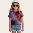 thumbnail image 2 of UAYOTSE Girls Short Sleeve Shirts Tie Front Tie Dye Print Summer Tee Tops,Sizes 12-13 Years, 2 of 4