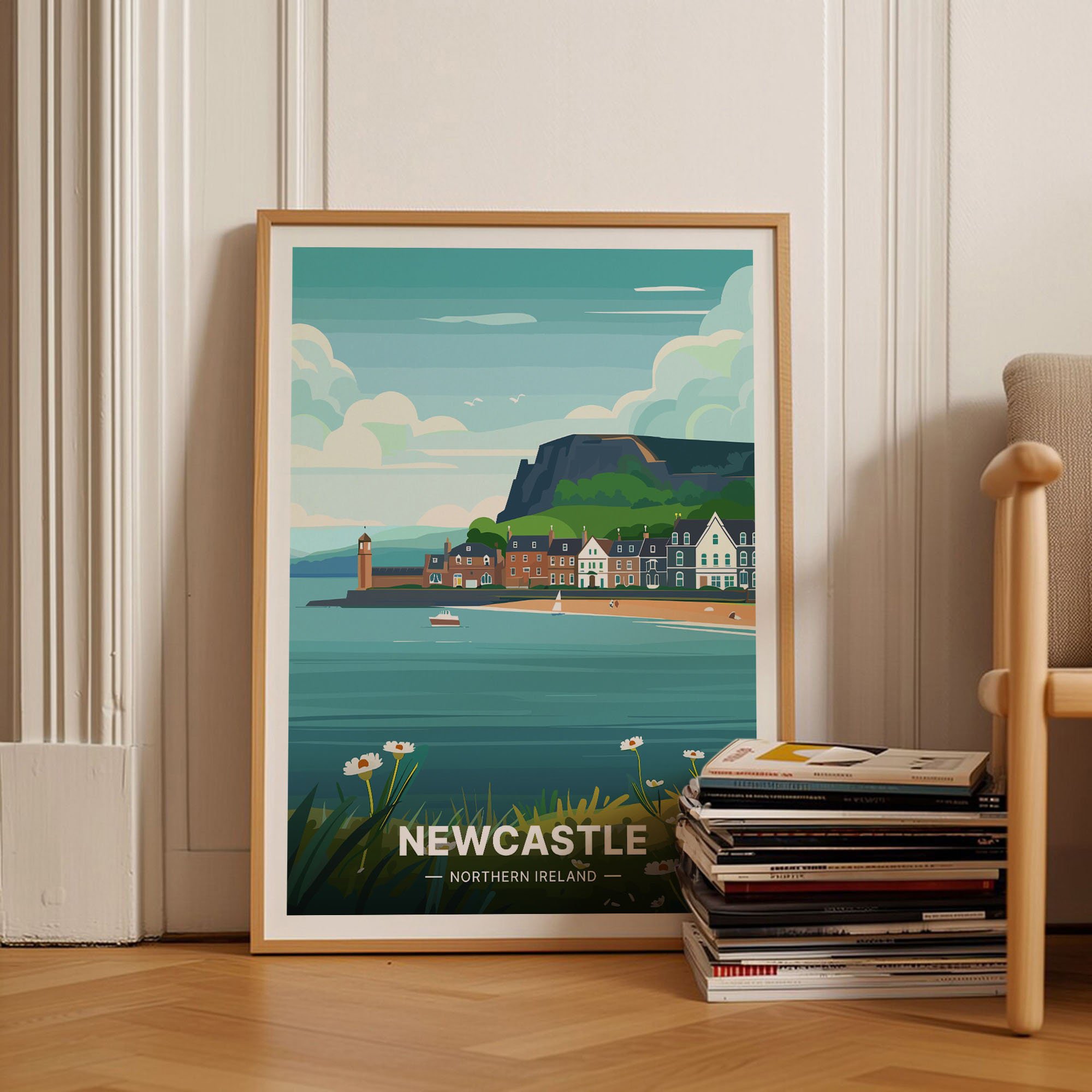 Mourne Mountains Newcastle County Down Irish Travel C20-1247 Decorative Wall Art Poster , Poster Print Only